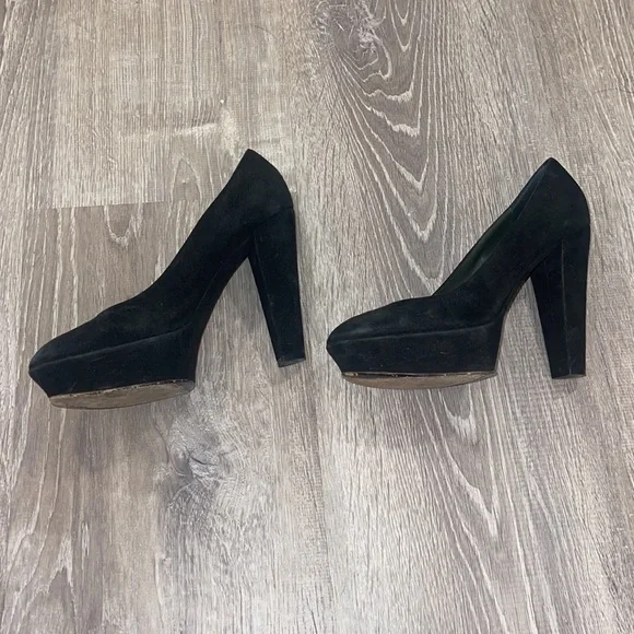 Donna Karan Collection Black Suede Platforms - Picture 3 of 8